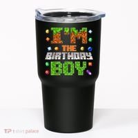 I'M The Birthday Boy Bday Party Video Gamer Pixel Number Tumbler thumb 0