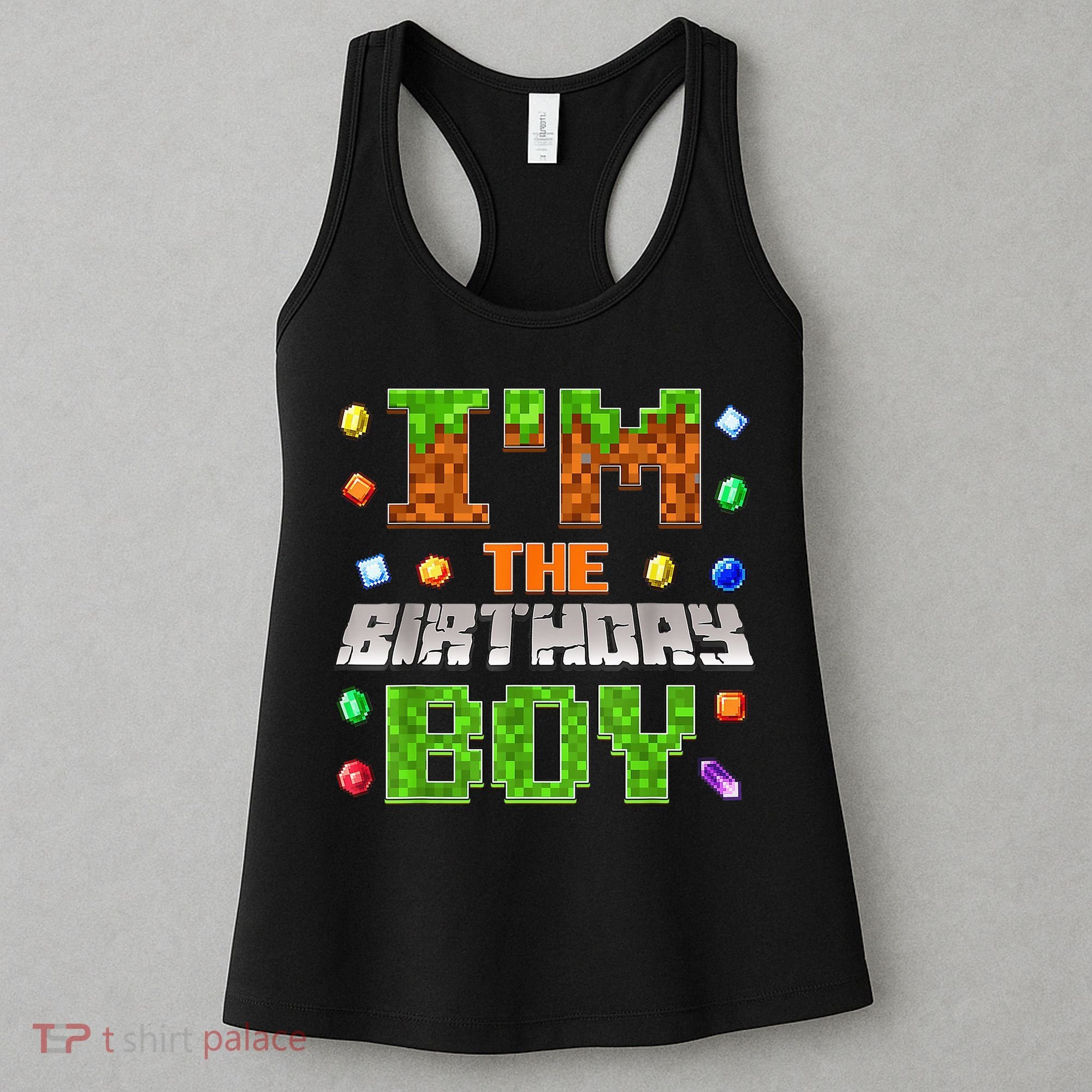 I'M The Birthday Boy Bday Party Video Gamer Pixel Number Women's Tank Top