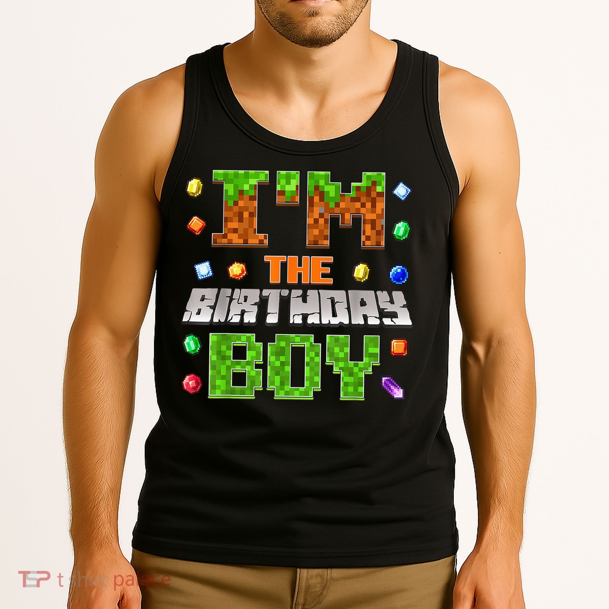 I'M The Birthday Boy Bday Party Video Gamer Pixel Number Tank Top