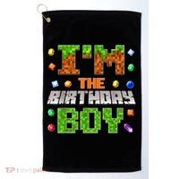I'M The Birthday Boy Bday Party Video Gamer Pixel Number Golf Towel thumb 0