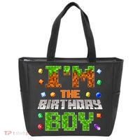 I'M The Birthday Boy Bday Party Video Gamer Pixel Number Tote Bag thumb 0