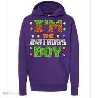 I'M The Birthday Boy Bday Party Video Gamer Pixel Number Hoodie thumb 0
