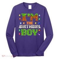 I'M The Birthday Boy Bday Party Video Gamer Pixel Number Long Sleeve Shirt thumb 0