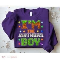 I'M The Birthday Boy Bday Party Video Gamer Pixel Number Sweatshirt thumb 2