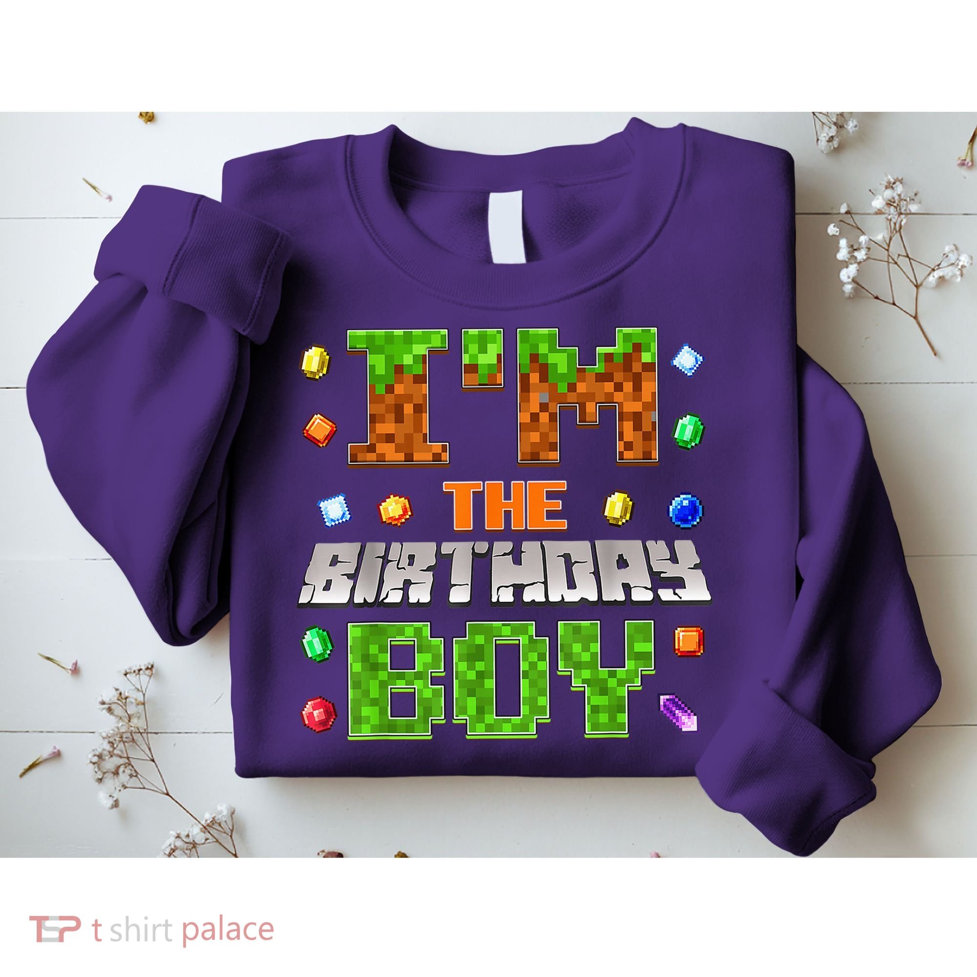 I'M The Birthday Boy Bday Party Video Gamer Pixel Number Sweatshirt