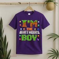 I'M The Birthday Boy Bday Party Video Gamer Pixel Number T-Shirt thumb 2