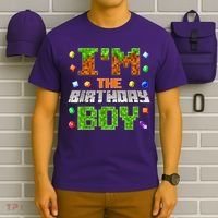 I'M The Birthday Boy Bday Party Video Gamer Pixel Number T-Shirt thumb 6