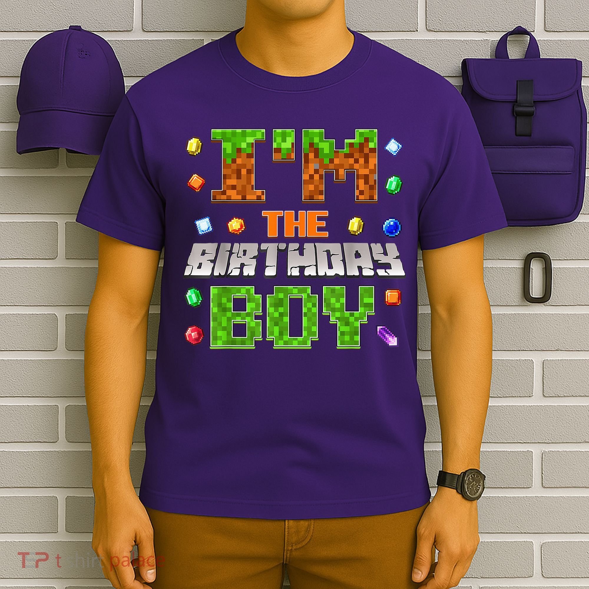 I'M The Birthday Boy Bday Party Video Gamer Pixel Number T-Shirt