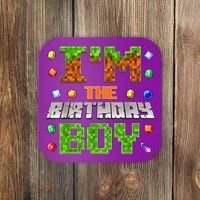 I'M The Birthday Boy Bday Party Video Gamer Pixel Number Coaster thumb 0