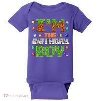 I'M The Birthday Boy Bday Party Video Gamer Pixel Number Baby Bodysuit thumb 0