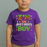 I'M The Birthday Boy Bday Party Video Gamer Pixel Number Toddler T-Shirt thumb 2