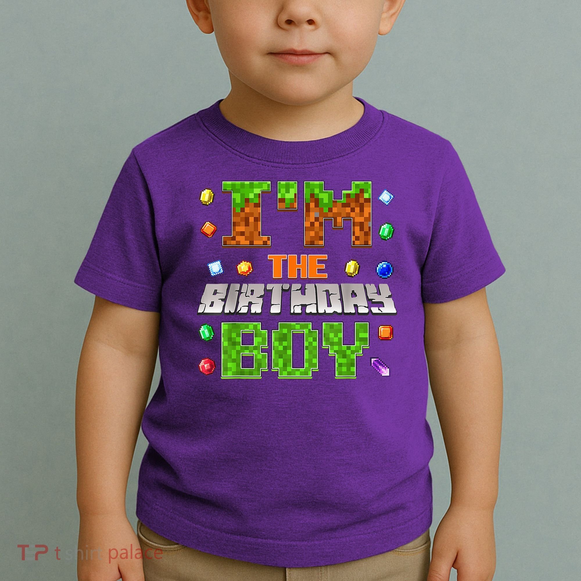 I'M The Birthday Boy Bday Party Video Gamer Pixel Number Toddler T-Shirt