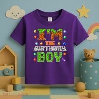 I'M The Birthday Boy Bday Party Video Gamer Pixel Number Toddler T-Shirt thumb 3
