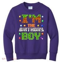 I'M The Birthday Boy Bday Party Video Gamer Pixel Number Kids Sweatshirt thumb 0