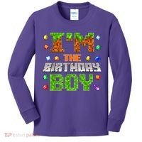 I'M The Birthday Boy Bday Party Video Gamer Pixel Number Kids Long Sleeve Shirt thumb 0