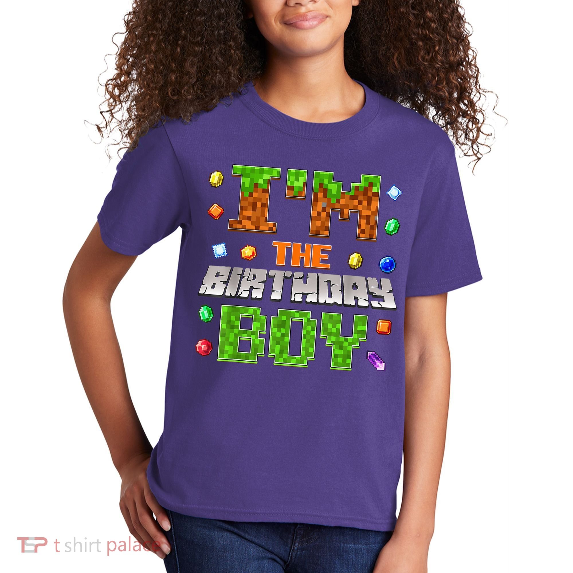 I'M The Birthday Boy Bday Party Video Gamer Pixel Number Kids T-Shirt