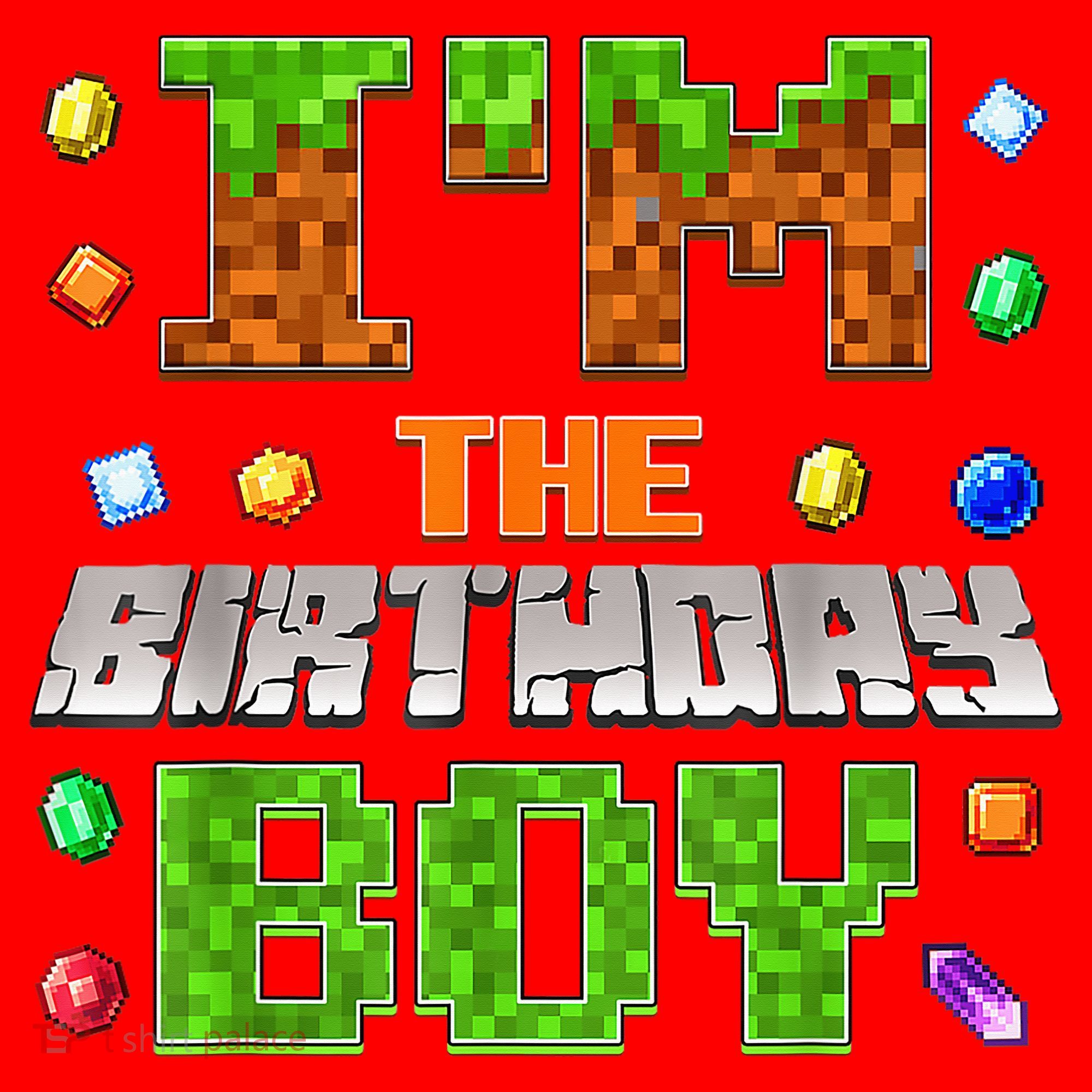 I'M The Birthday Boy Bday Party Video Gamer Pixel Number Santa Hat