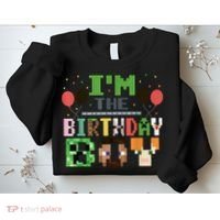 I'M The Birthday Boy Gamer Pixel Video Game Birthday Party Sweatshirt thumb 2