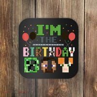 I'M The Birthday Boy Gamer Pixel Video Game Birthday Party Coaster thumb 0