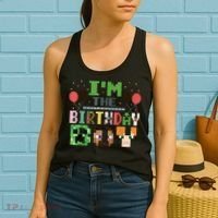 I'M The Birthday Boy Gamer Pixel Video Game Birthday Party Women's Tank Top thumb 2
