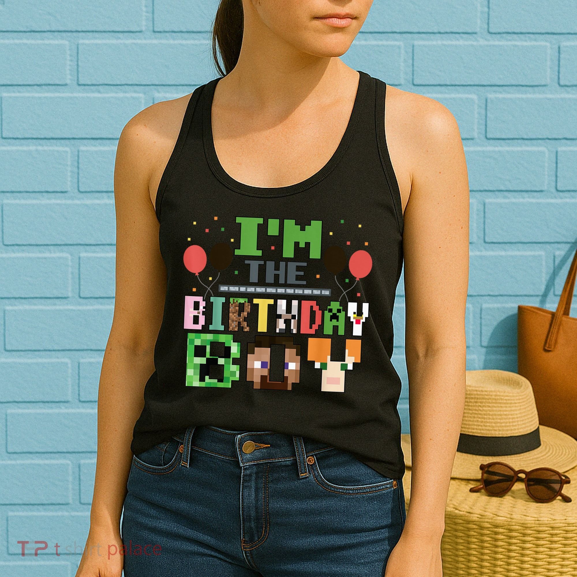 I'M The Birthday Boy Gamer Pixel Video Game Birthday Party Women's Tank Top