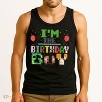 I'M The Birthday Boy Gamer Pixel Video Game Birthday Party Tank Top thumb 3