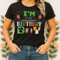 I'M The Birthday Boy Gamer Pixel Video Game Birthday Party Women's T-Shirt thumb 2