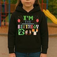 I'M The Birthday Boy Gamer Pixel Video Game Birthday Party Kids Hoodie thumb 3