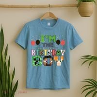 I'M The Birthday Boy Gamer Pixel Video Game Birthday Party T-Shirt thumb 2