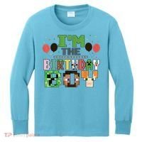 I'M The Birthday Boy Gamer Pixel Video Game Birthday Party Kids Long Sleeve Shirt thumb 0