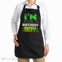 I'M The Birthday Boy Party Video Gamer Pixel Number Apron thumb 2