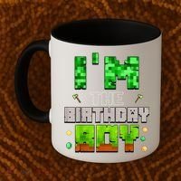 I'M The Birthday Boy Party Video Gamer Pixel Number Coffee Mug thumb 2
