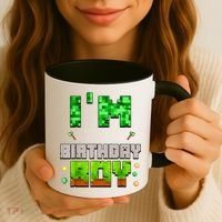 I'M The Birthday Boy Party Video Gamer Pixel Number Coffee Mug thumb 3
