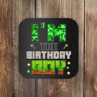 I'M The Birthday Boy Party Video Gamer Pixel Number Coaster thumb 0