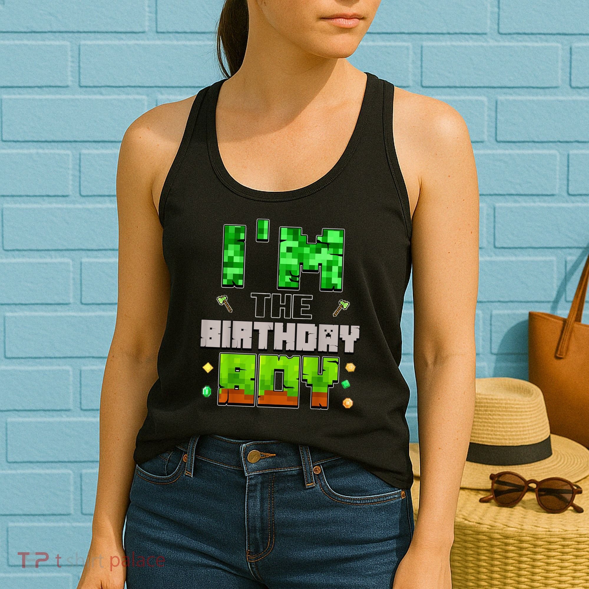 I'M The Birthday Boy Party Video Gamer Pixel Number Women's Tank Top