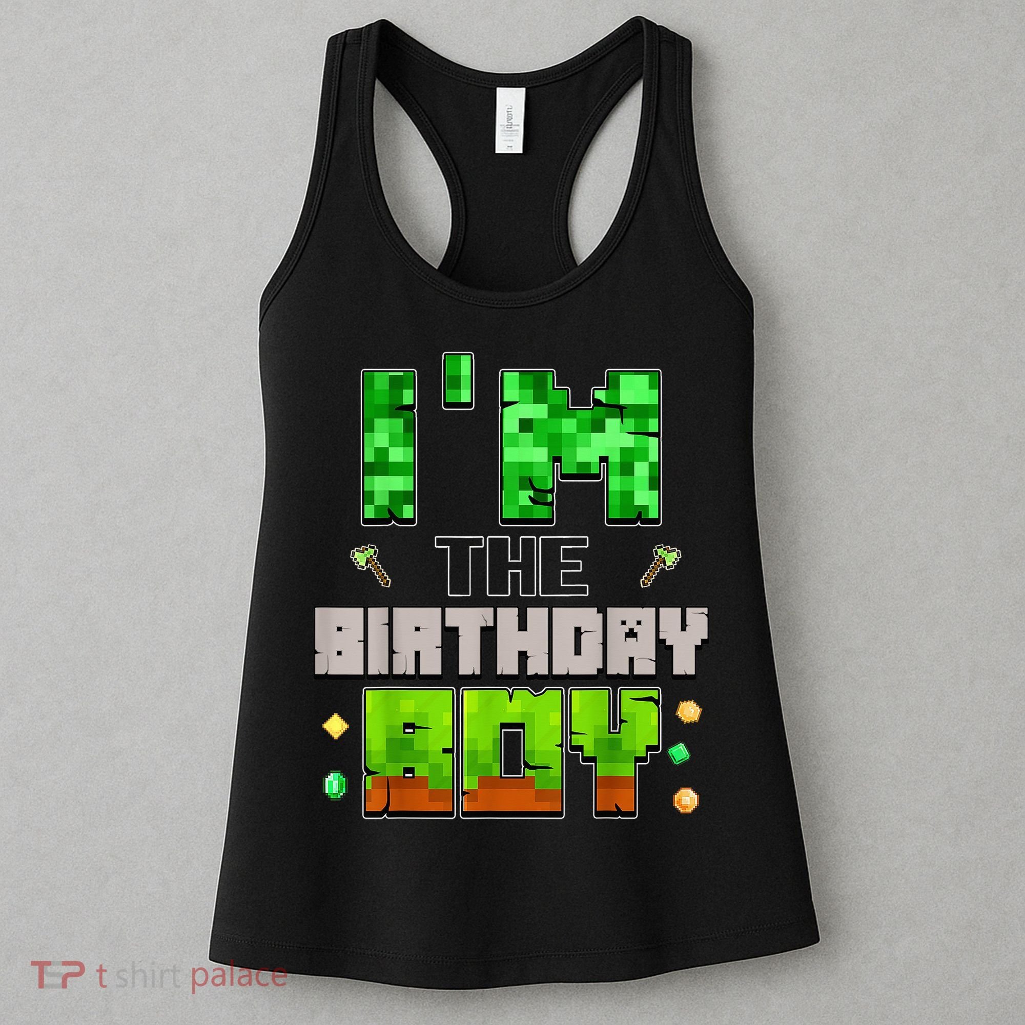 I'M The Birthday Boy Party Video Gamer Pixel Number Women's Tank Top