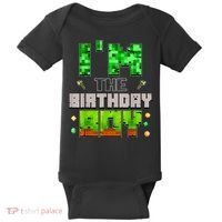 I'M The Birthday Boy Party Video Gamer Pixel Number Baby Bodysuit thumb 0