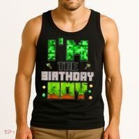 I'M The Birthday Boy Party Video Gamer Pixel Number Tank Top thumb 3