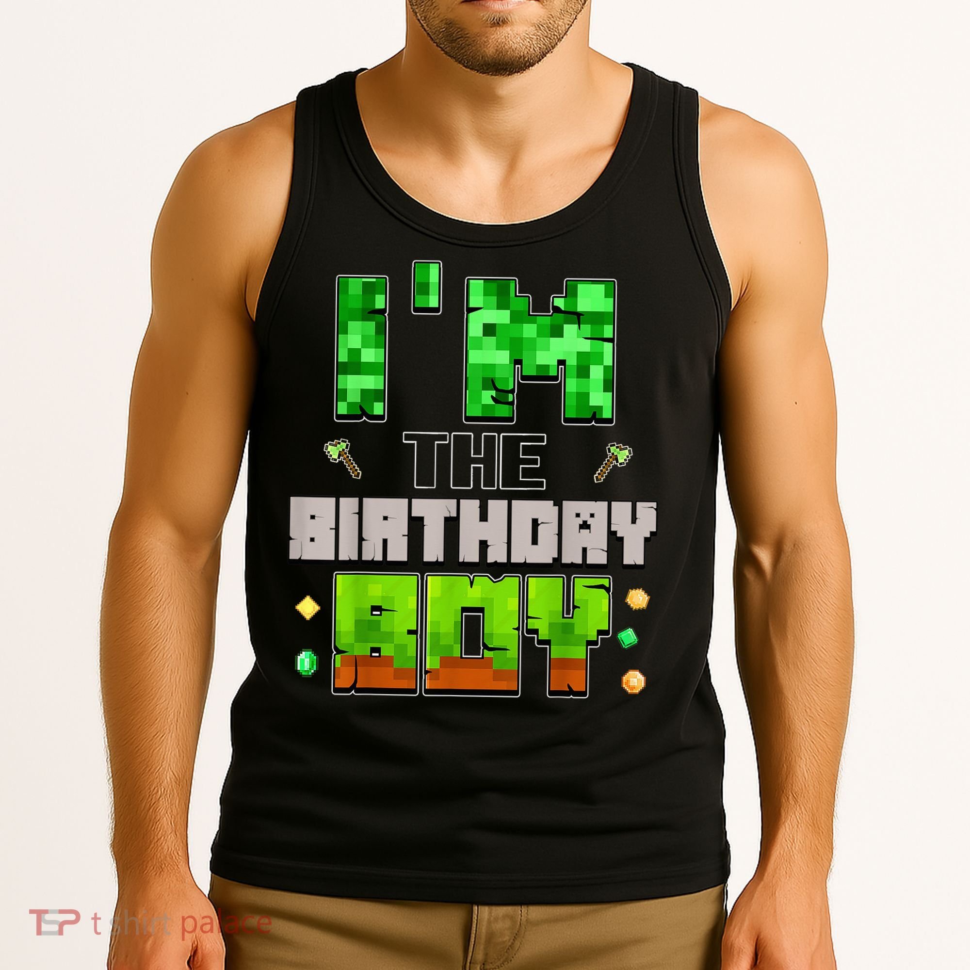 I'M The Birthday Boy Party Video Gamer Pixel Number Tank Top