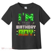 I'M The Birthday Boy Party Video Gamer Pixel Number Toddler T-Shirt thumb 0