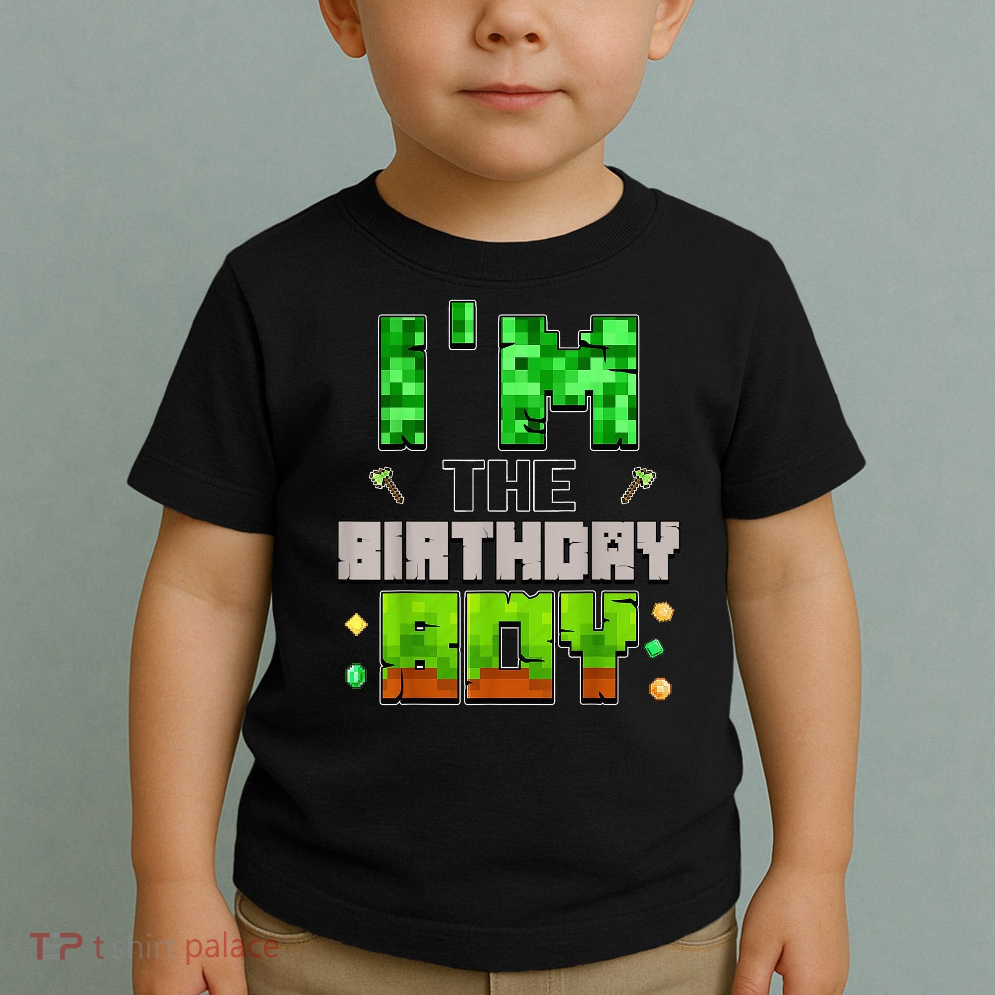 I'M The Birthday Boy Party Video Gamer Pixel Number Toddler T-Shirt