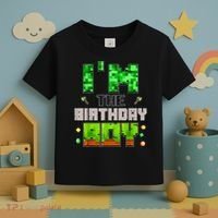 I'M The Birthday Boy Party Video Gamer Pixel Number Toddler T-Shirt thumb 3