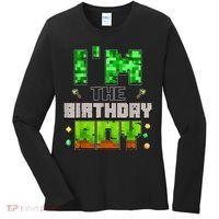 I'M The Birthday Boy Party Video Gamer Pixel Number Women's Long Sleeve Shirt thumb 0