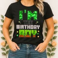 I'M The Birthday Boy Party Video Gamer Pixel Number Women's T-Shirt thumb 2