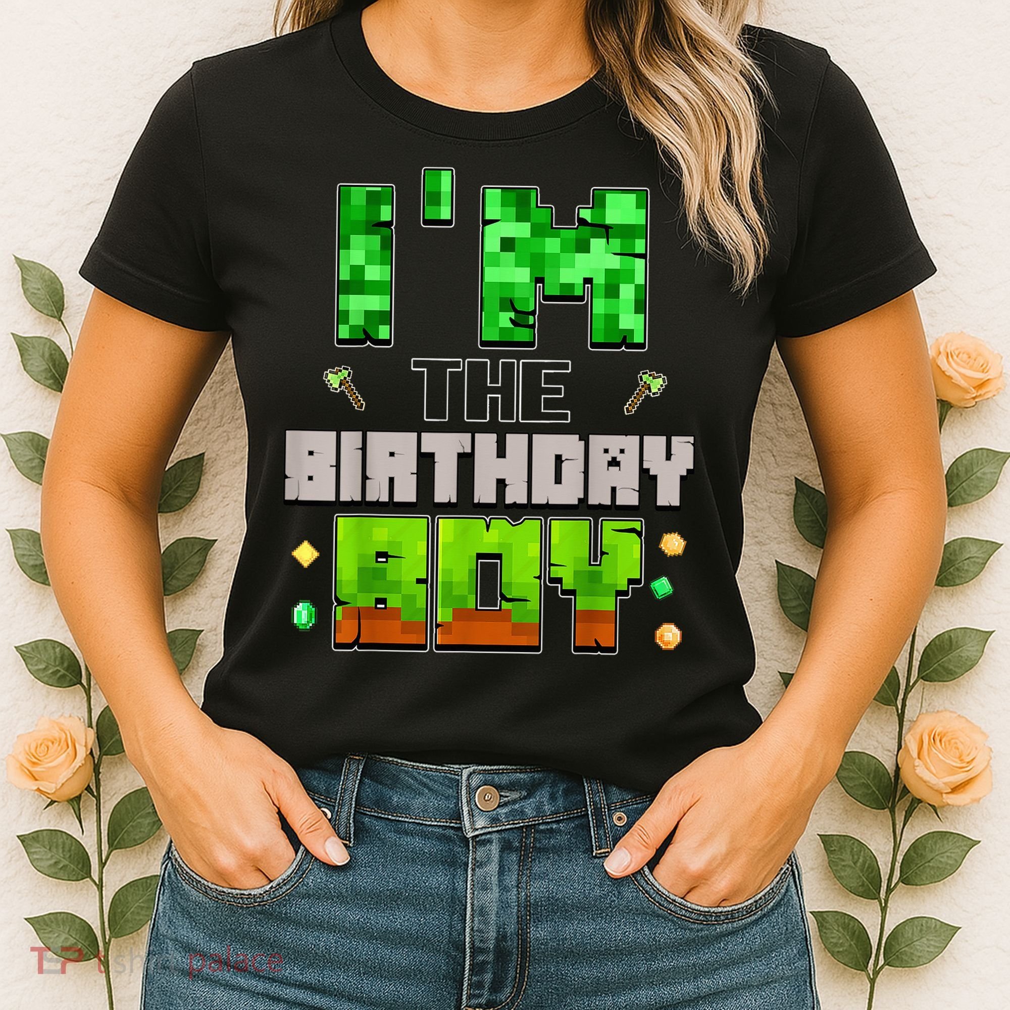 I'M The Birthday Boy Party Video Gamer Pixel Number Women's T-Shirt
