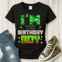I'M The Birthday Boy Party Video Gamer Pixel Number Women's T-Shirt thumb 3
