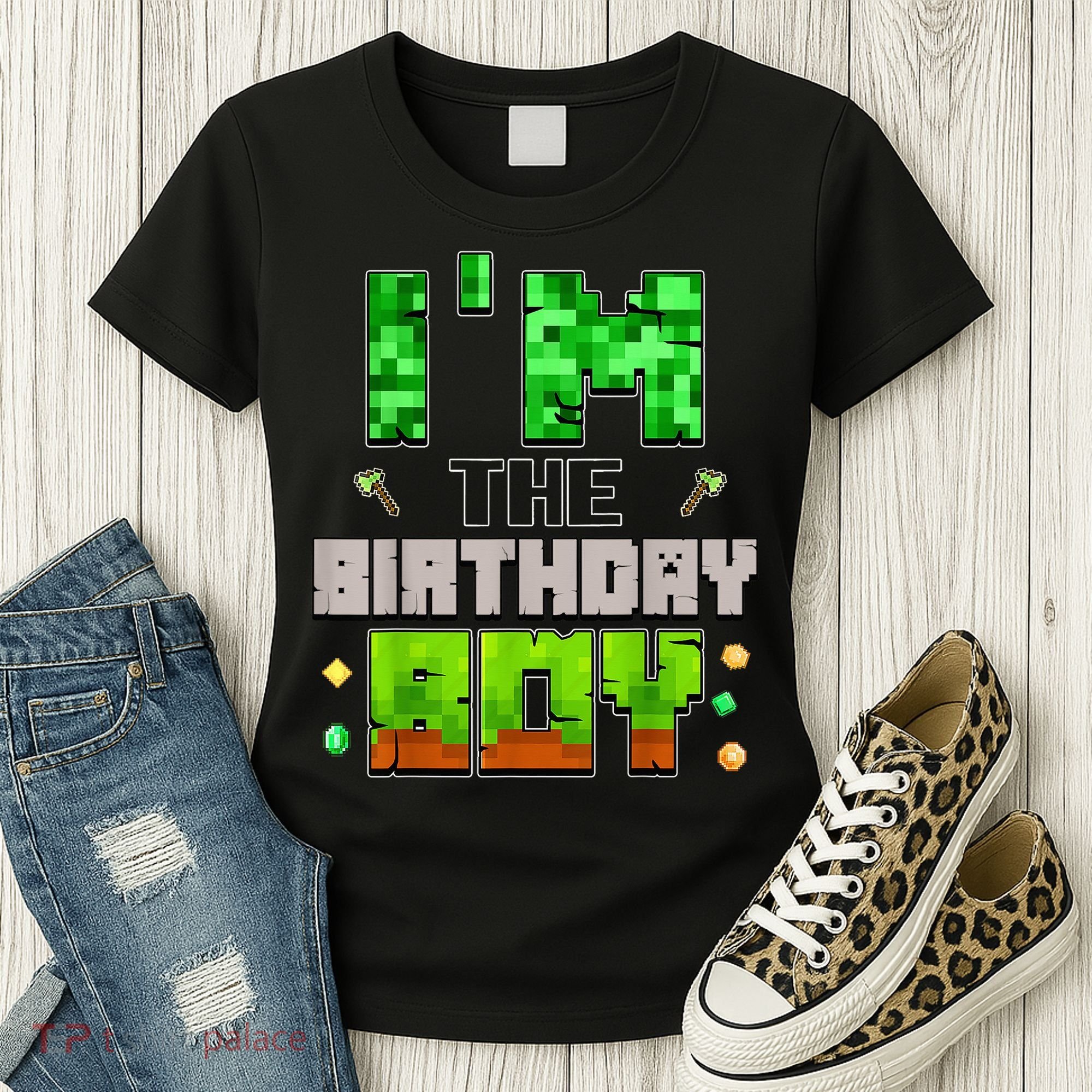 I'M The Birthday Boy Party Video Gamer Pixel Number Women's T-Shirt