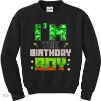 I'M The Birthday Boy Party Video Gamer Pixel Number Kids Sweatshirt thumb 0