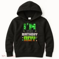 I'M The Birthday Boy Party Video Gamer Pixel Number Kids Hoodie thumb 0