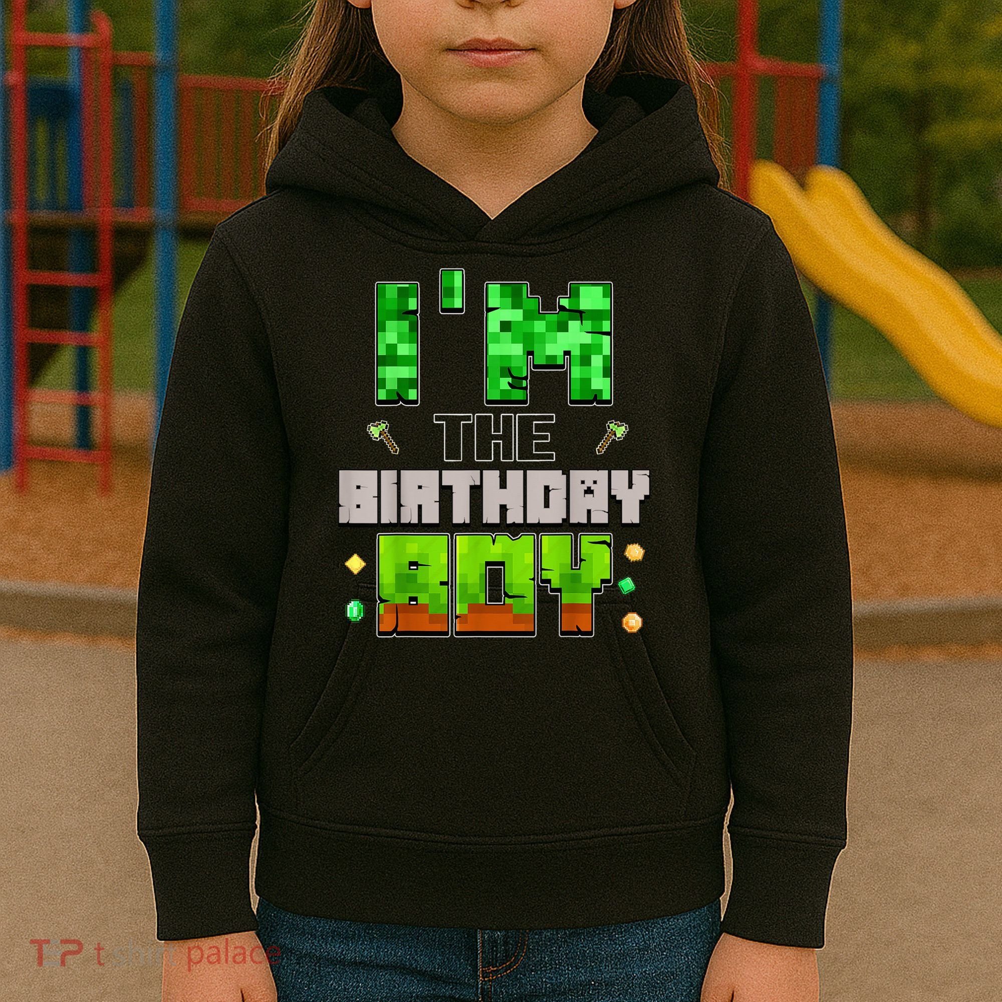 I'M The Birthday Boy Party Video Gamer Pixel Number Kids Hoodie